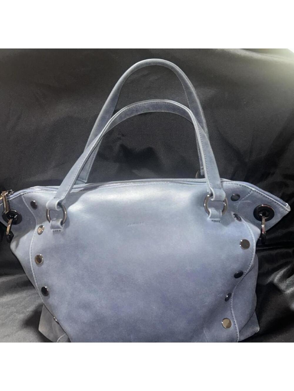 Hammitt Daniel Satchel accented with signature metallic rivets along sides